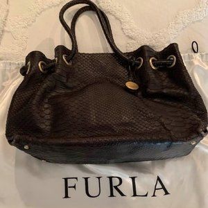 Furla Carmen Embossed Leather Shoulder Bag